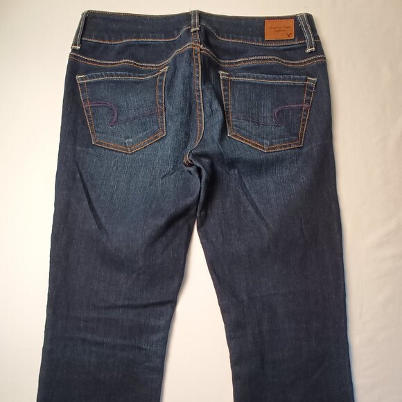 American Eagle Jeans Size 4 Artist Low Rise Flare Leg Dark Wash - Picture 3 of 10